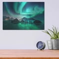 thumbnail image 4 of Luxe Metal Art 'Green Aurora Borealis And People' by Luxe Portfolio, Metal Wall Art, 16"x12", 4 of 9
