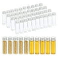 thumbnail image 1 of Frascos de vidrio claros de 20 ml, paquete de 50 frascos de muestra de líquido pequeños con tapas de tornillo, botellas a prueba de fugas, frascos vacíos, contenedor de polvo, plateado, 1 of 1