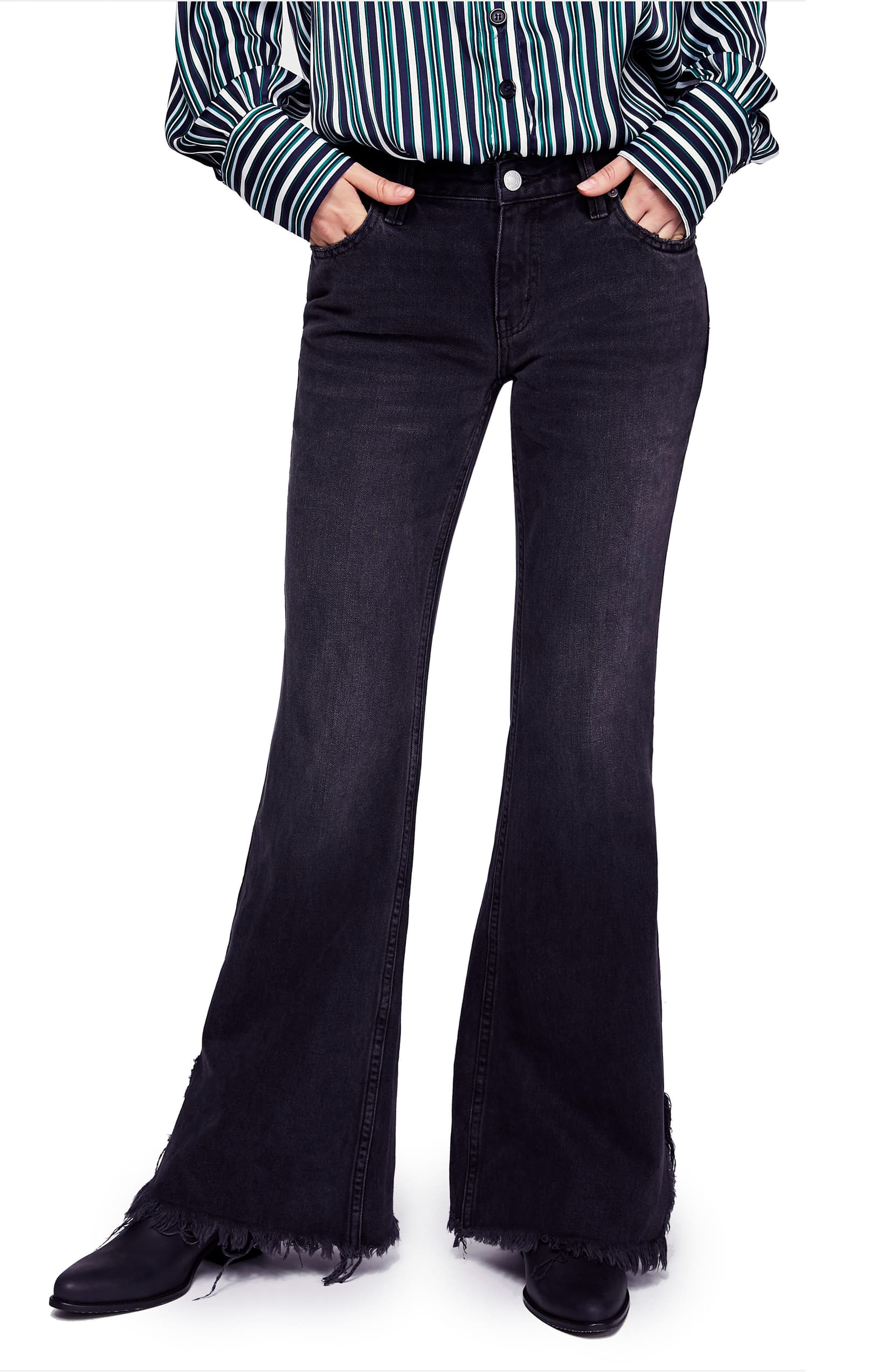 frayed jeans black