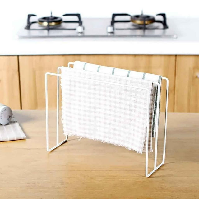 Oleegame 1PC Spoon And Lid Rest Kitchen Sink Folding Washing Towel Rag Drainer Holder Storage Rack Hanging White