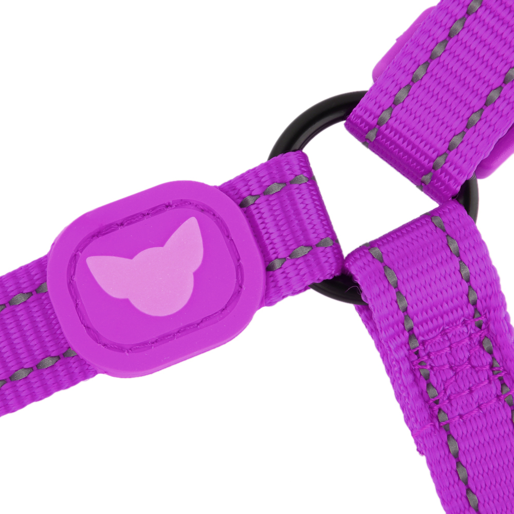 Toy Doggie Essential Nylon Reflective Harness Purple Xs for XSmall Dogs