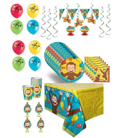 Curious George Deluxe Birthday Party With Decorations For 16