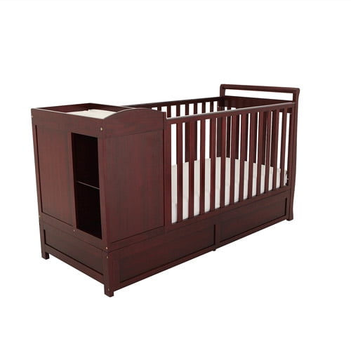 Afg Daphne 2 In 1 Convertible Crib And Changer Cherry Walmart Com Walmart Com