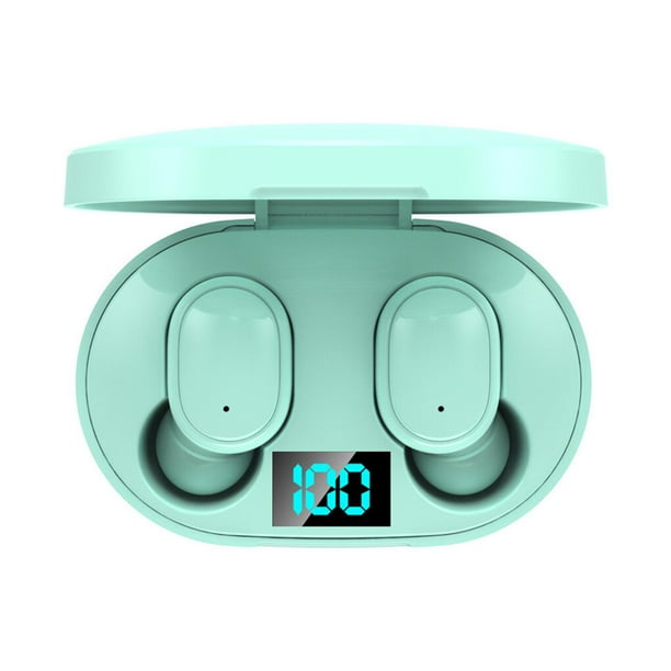 Matsuzay 1 par de auriculares con caja de carga Sonido estéreo Auriculares compatibles con Bluetooth Pantalla digital LED portátil Cables de audio/vídeo
