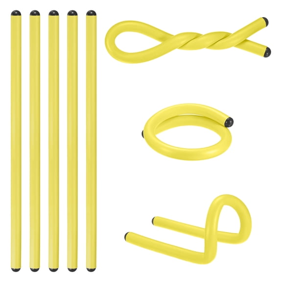 8-Pack Twist Rubber Ties, 17-Inch EVA Foam Reusable Bendable Rubber Twist Ties for Bundling Cords/Wires/Cables [Yellow]