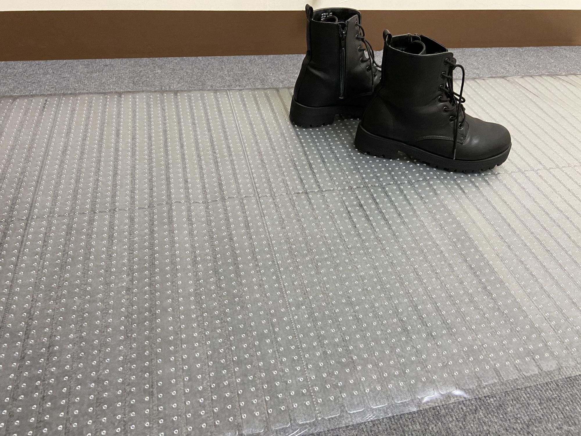 Ottomanson Floor Protector Waterproof Non-Slip Rubberback 2x25 Indoor Protector Runner Rug, 2'2" x 25', Clear