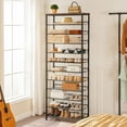 thumbnail image 2 of HOOBRO 12-Tier Shoe Rack, Large Capacity Shoe Storage Organizer for 35-45 Pairs of Shoes, Standing Shoe Shelf with Slanted Shelves, for Entryway, Closet, Hallway, Rustic Brown and Black BF51XJ01, 2 of 11