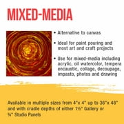 U.S. Art Supply 4 x 4 Birch Wood Paint Pouring Panel Boards, Studio 3/4 Deep Cradle (Pack of 5)