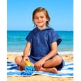 thumbnail image 3 of Poncho de Toalla MissShorthair para Niños con Capucha para Playa Azul Oscuro, 3 of 6