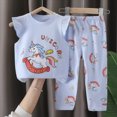 thumbnail image 2 of HCNTES Baby Girl Clothes Baby Girls Clothes Cute Printed Flying Sleeve T-Shirt Top + Long Pant 2pcs Outfit Set Kids Girl Summer Clothing Size 3M 6M 12M 18M 24M 3T 4T 5T 6T, 2 of 4