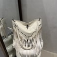 thumbnail image 4 of Sunyuer Fringe Purses for Women, Vintage PU Leather Tassel Purse Hobo Bag, Gothic Punk Studded Crossbody Bag Shoulder Bag, 4 of 13
