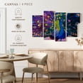 thumbnail image 4 of Elephant Stock Dazzling Peacock Wall Art - Horizontal Multi Panel Canvas - Lobby Wall Decor - Animal Multi Panel - Pink And Teal Decor - 30" x 18", 4 of 4