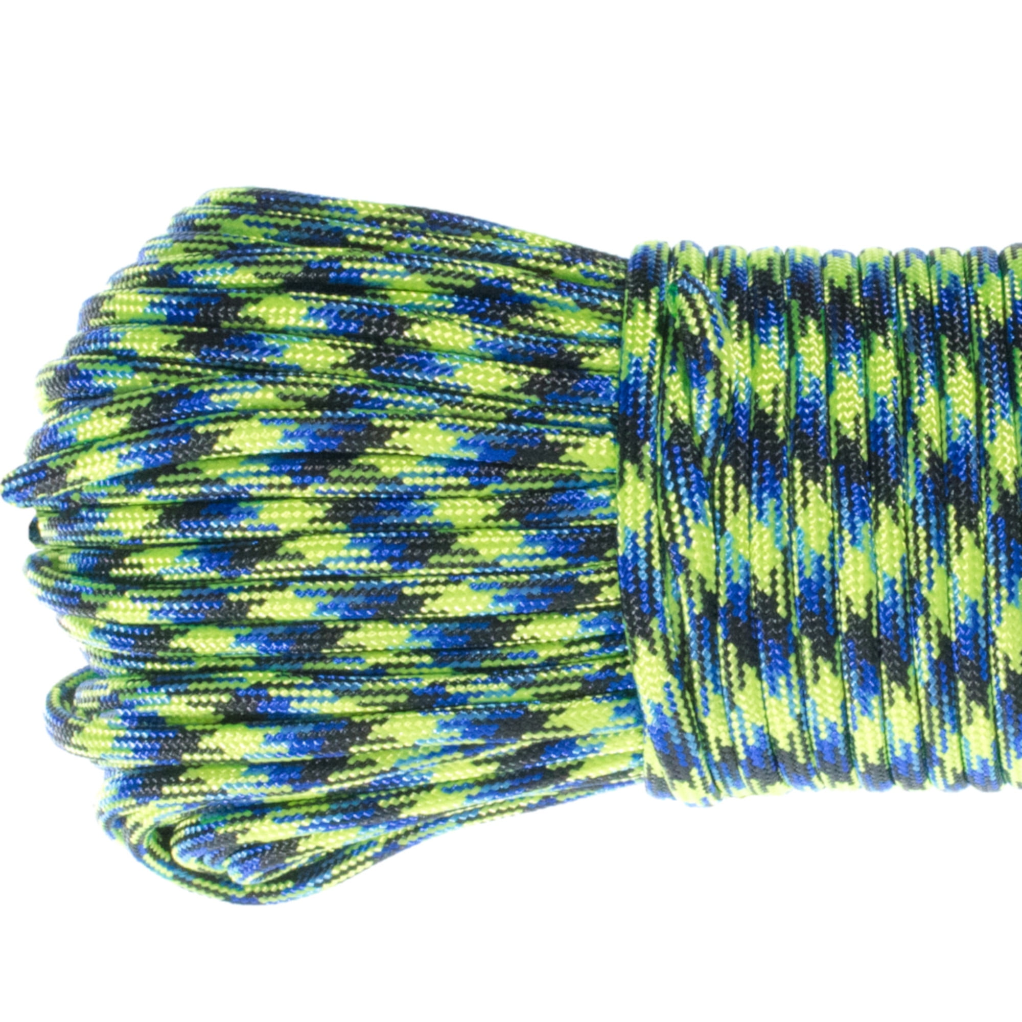 Blue & Black Chequered Paracord 550 7 Strand 4mm Cord Rope 15 100 ft 25 50 