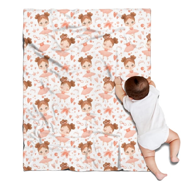 Ballet Princess Pattern Blanket,Comfortable Soft Lamb Wool Throw Blanket,All Season,Warm Lightweight Blankets for Sofa Bed Couch Living Room Chair,30"x40"