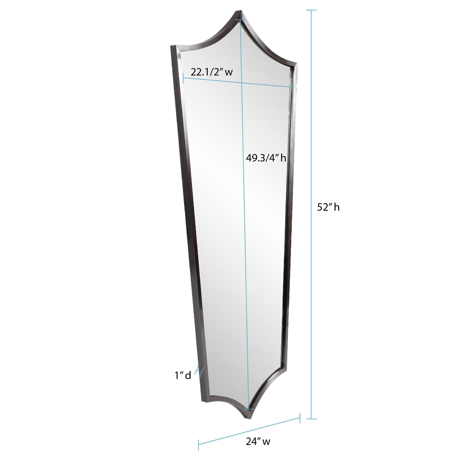 Tyler Dillon Stainless Steel Framed Shield Wall Mirror - 52"H x 24"W