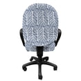 thumbnail image 3 of Forest Office Chair Slipcover, Winter Trees Woodland Growth of Nature Plants Wonderland Illustration, Protective Stretch Decorative Fabric Cover, Standard Size, Slate Blue and White, by Ambesonne, 3 of 5