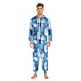 thumbnail image 3 of FORMRS Onesies Pajama for Adults Unisex Hoodie Winter Jumpsuit One Piece Sleepwear, Sizes S-2XL, Blue Pattern, 3 of 7