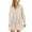 Beige, variant on ZHUGeLI Women Oversized Sweatshirt Dress Trendy Patchwork Pleat Dress Long Sleeves Button Up Lapel Dressy Flowy Mini Dress