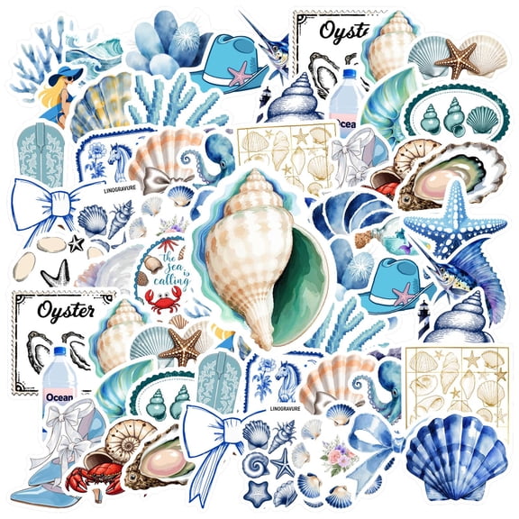 35pcs Unique Stationery Stickers Ocean Animal Stickers Nautical Kids Stickers for Luggage Laptop Suitcase