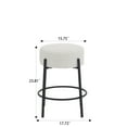 24" Modern Round Bar Stools Set of 2,Contemporary Upholstered Barstools