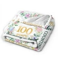 thumbnail image 2 of Wijzvio Happy 100th Birthday Throw Blanket Soft Fuzzy Fleece Blanket For Couch Bed Living Room Decoration 40"X30", 2 of 9