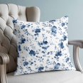 thumbnail image 4 of Pillow Covers 18x18 Set of 2, Indigo Blue Wildflower Throw Pillow Covers Decorative Couch Cushion Cover, Classic Florals Farmhouse Botanical Microfiber Soft Pillowcases for Bedroom Living Room Sofa, 4 of 9