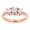 Rose, variant on 14K Three Stone Natural 1 Ctw Diamonds Past Present Future Engagement Ring (Rose Gold Size 6.5)