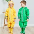 thumbnail image 3 of Joernso Unisex Kids 3D Cartoon Animal Reflective Strip Hooded Raincoat Poncho Coverall, 3 of 8