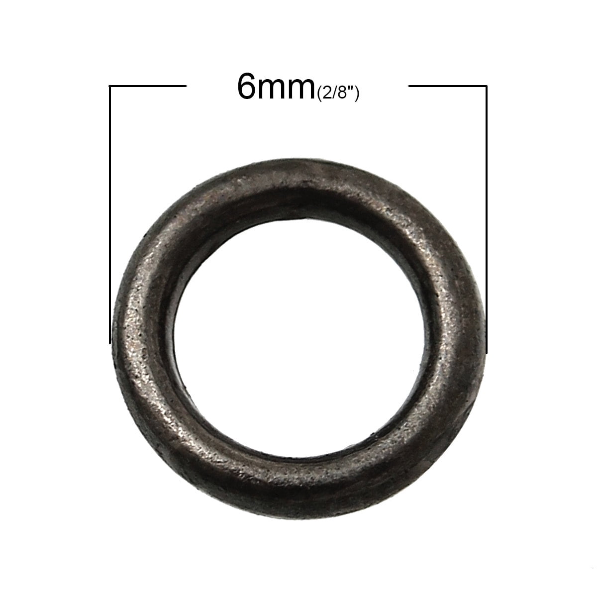 J104B - 1000 pcs Gunmetal Soldered Closed Jump Rings - 6mm - 18 Gauge (1.2mm Thick)