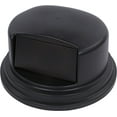 thumbnail image 4 of Carlisle Sanitary Maintenance B642224 44 & 55 gal Bronco Round Trash Can Dome Lid with Hinged Door - Black, 4 of 7