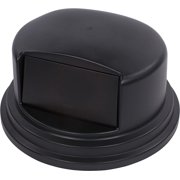 Carlisle Sanitary Maintenance B642224 44 & 55 gal Bronco Round Trash Can Dome Lid with Hinged Door - Black