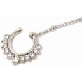 thumbnail image 3 of HISRFO Fake Septum Ring Non Piercing Indian Nose Rings with Chain Nose to Ear Chain (Silver), 3 of 5