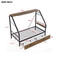 thumbnail image 2 of DreamBuck Twin Size Metal Bed Frame with 2 Drawers and Shelves, Platform Bed Frame with Clothes Rack, Heavy Duty Bed Frame for Bedroom, Drom, Small Room, Metal Slat Support, No Box Spring Needed, 2 of 9