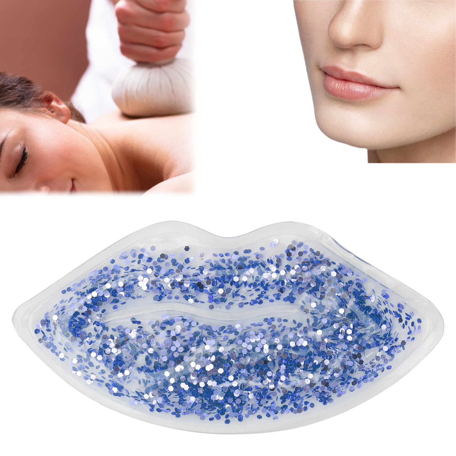 Octpeak Hot Cold Compress Lips Ice Pack Glitter Sequins Cooling Therapy