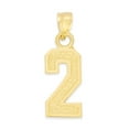 thumbnail image 1 of 14k Solid Gold Number Two Necklace with 18" Rolo Chain, #2 Gold Charm Pendant Jewelry for Athletes, Sports Gifts for Him and Her, 1 of 5
