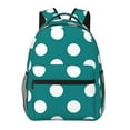 thumbnail image 1 of Fotbe Teal And White Polka Dot Mochila Casual con Estampado para Escuela, Viajes y Actividades al Aire Libre - Duradera, Ligera y Cómoda, 1 of 5