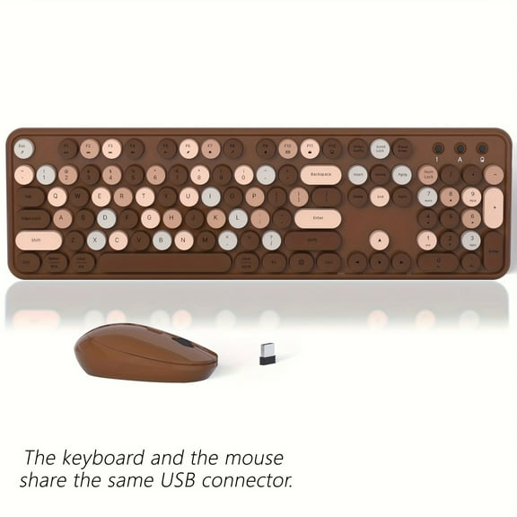 FANRUINA Wireless Keyboard & Mouse Combo - Full-Sized Ergonomic, 2.4GHz Stable Connection, Quiet Typewriter Keys, for Office/Laptop