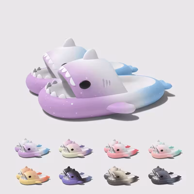 thumbnail image 3 of Zapatillas antideslizantes de tiburón para hombre y mujer, sandalias suaves con punta abierta, secado rápido, cielo estrellado, Nube, 3 of 8