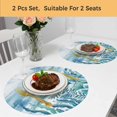 thumbnail image 5 of Turquoise Jellyfish Coastal Round 13 Inch Placemats Set of 2, Summer Ocean Seaweed Wooden HeatResistant Non Slip Place Mats for Dining Table, Wipeable Braided Kitchen Table Mats for Housewarming, 5 of 9