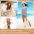 thumbnail image 6 of 2 Pack Crochet Mesh Beach Tote Bag with Letter Patch Pocket Summer Beach Tote Bohemian Straw Transparent Bag, 6 of 7