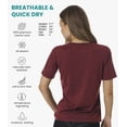 thumbnail image 2 of Merino.tech Merino Wool T Shirt Women - 100% Merino Wool Base Layer Women Short Sleeve Moisture-Wicking Tee and Hiking Socks Large, Burgundy Wine V-Neck, 2 of 7