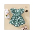thumbnail image 2 of goowrom Baby Girl's Romper, Rabbit Floral Print Flying Sleeve Round Neck Snap Crotch Dress Style Infant Girl Bodysuit, 2 of 9