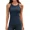 Navy, variant on Women's Fitting Seamless Tank Tops Ribbed Crew Neck Racerback Workout Camisoles with Built in Bra