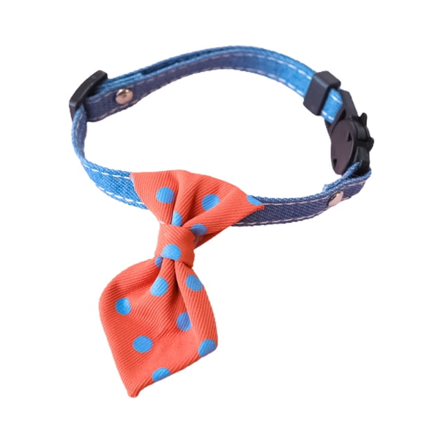 CSChome Cat Dog Collar Dog Collar Adjustable Dot Print with Bell Neck Decoration British Style Walking