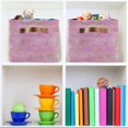 thumbnail image 7 of GZHJMY Mermaid Sparkle Pink Fish Scales Storage Basket, Collapsible Toy Storage Bins, Waterproof Canvas Storage Basket with Leather Handles for Home Closets,Bedrooms,Kids Toy,Gift Baskets,1 Pack, 7 of 7