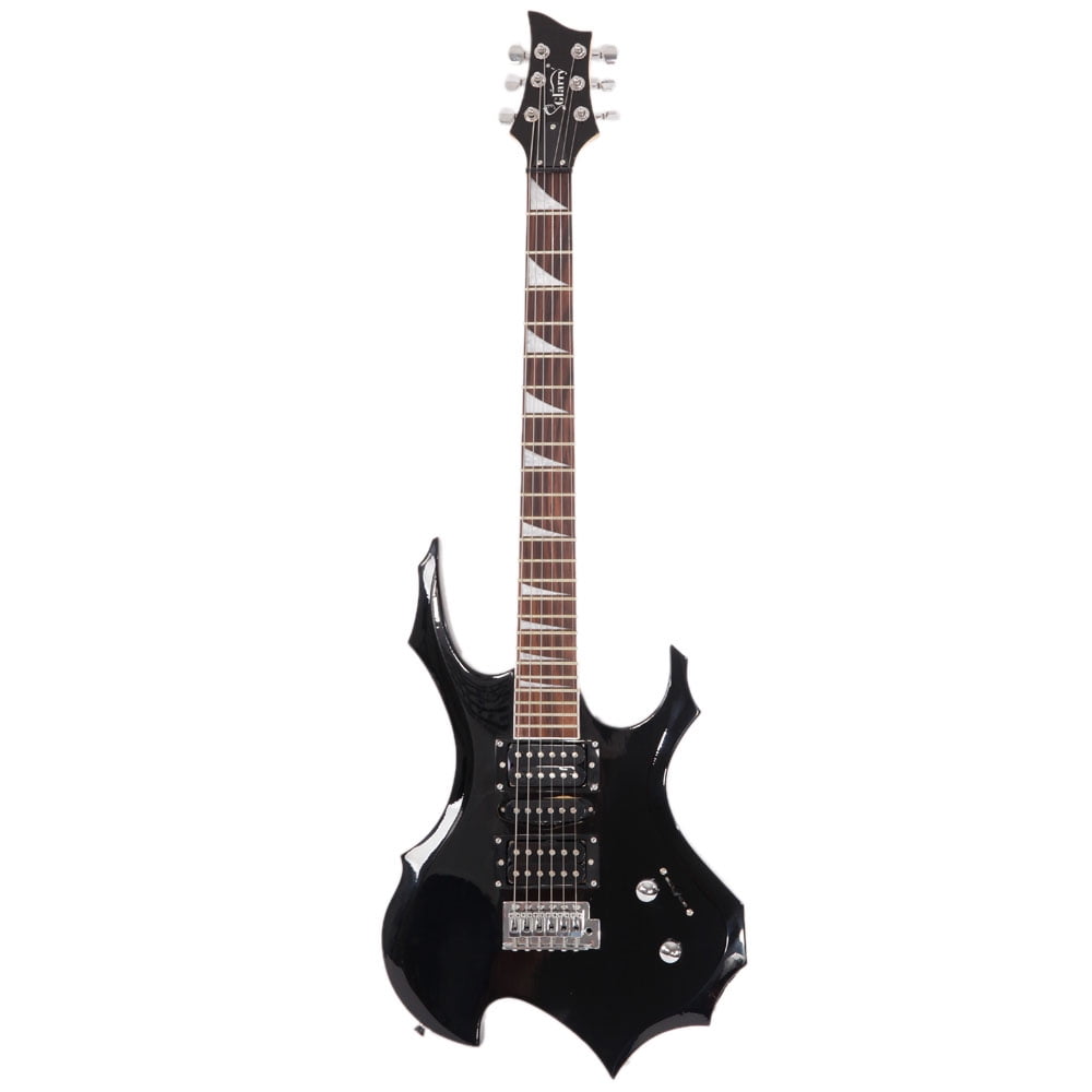 Glarry Burning Fire Style Electric Guitar , Black