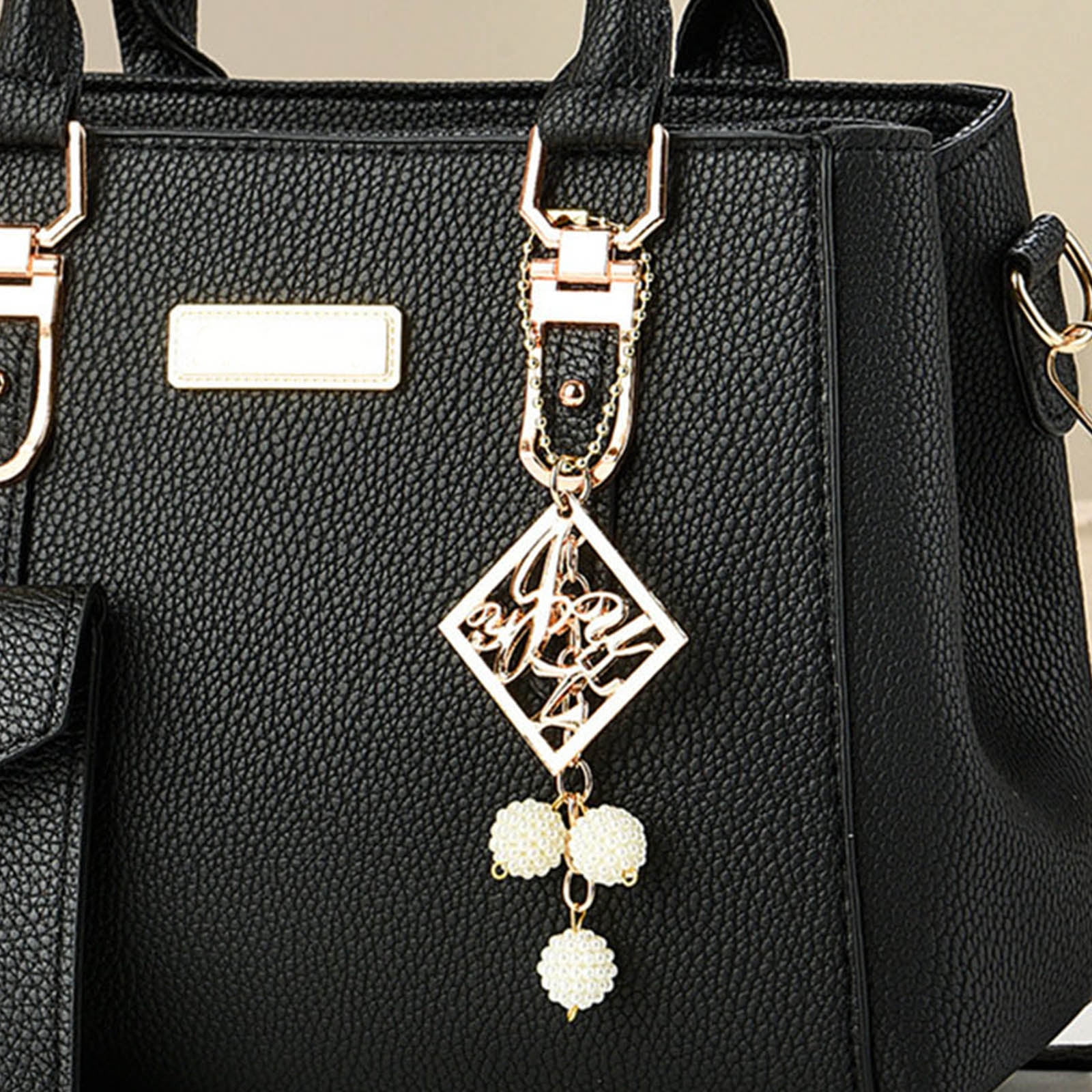 Faraee 2Pcs Purses and Handbags for Women Fashion Shoulder Crossbody Tote Bag Top Handle Satchel Set with Wallet Black