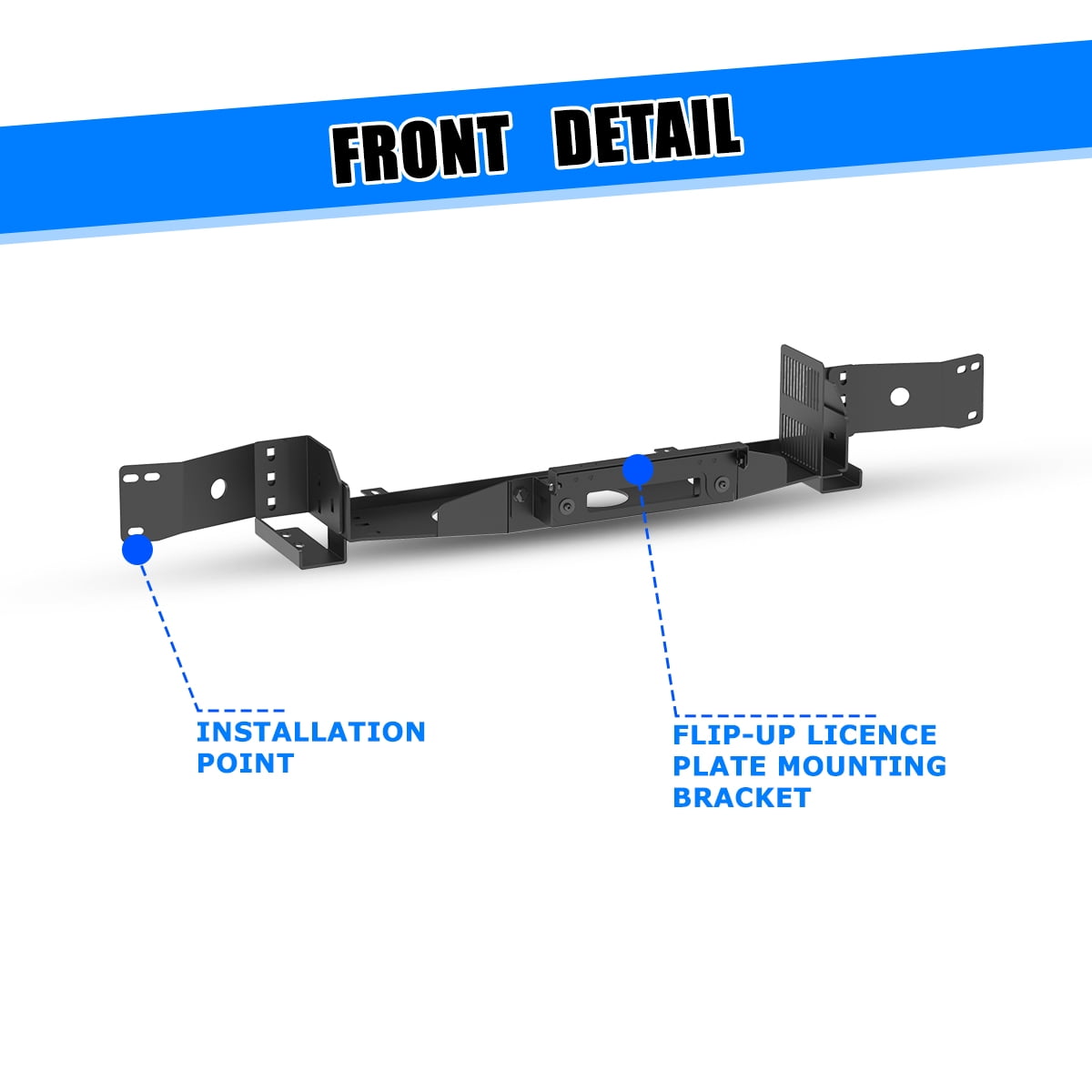 Front Bumper Winch Plate For 2007-2013 Toyota Tundra w/Licence Plate Bracket Accommodate winch weight capacity up to 12,000 pounds
