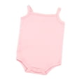thumbnail image 2 of Riecok Baby Infant Toddler Ribbed Sleeveless Bodysuit Jumpsuit Unisex Solid Color Summer Suspender 0-24 Months Pink 9 M, 2 of 5