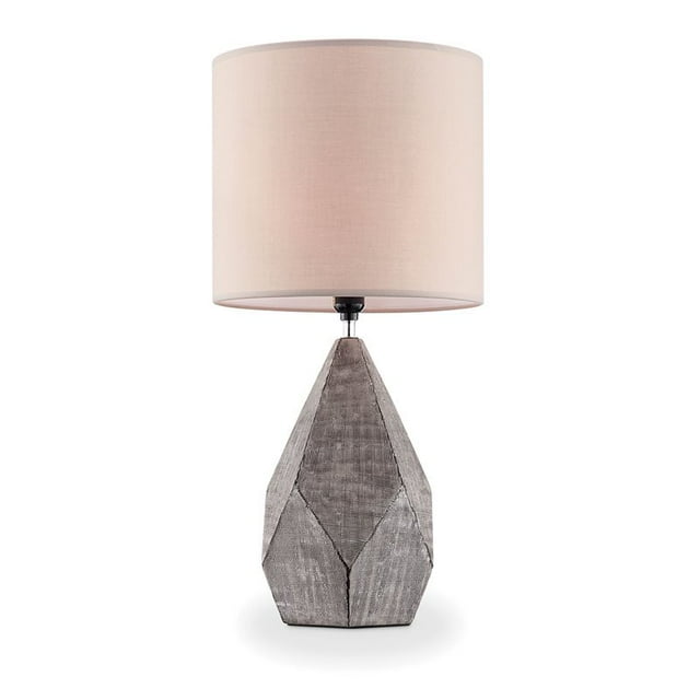 Furniture of America Geoff Modern Metal Geometric Table Lamp in Stone Gray